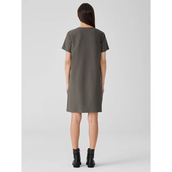 Eileen Fisher Round Neck Dress in Washable Stretch Crepe NWT - Picture 10 of 10